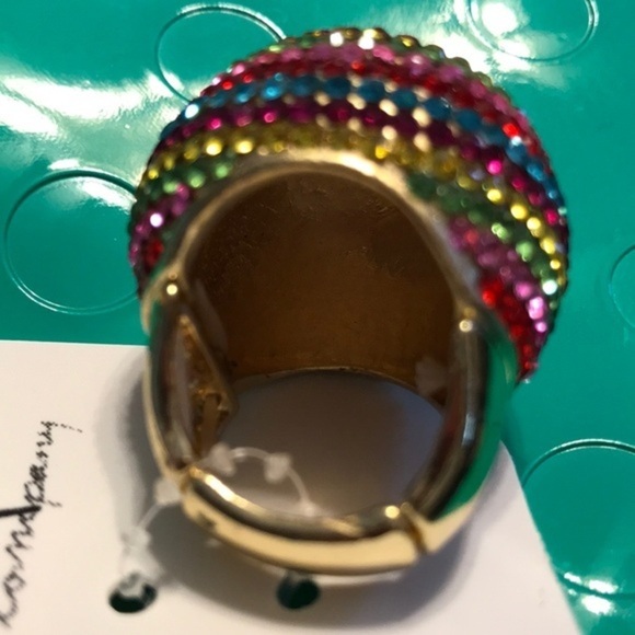 Multicolor rhinestone dome ring - Picture 3 of 5